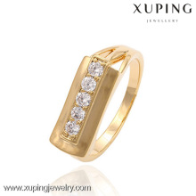 13384 Xuping Modeschmuck China Großhandel 18k Gold Ring Designs Luxus Glas Ringe Charm Schmuck für Frauen